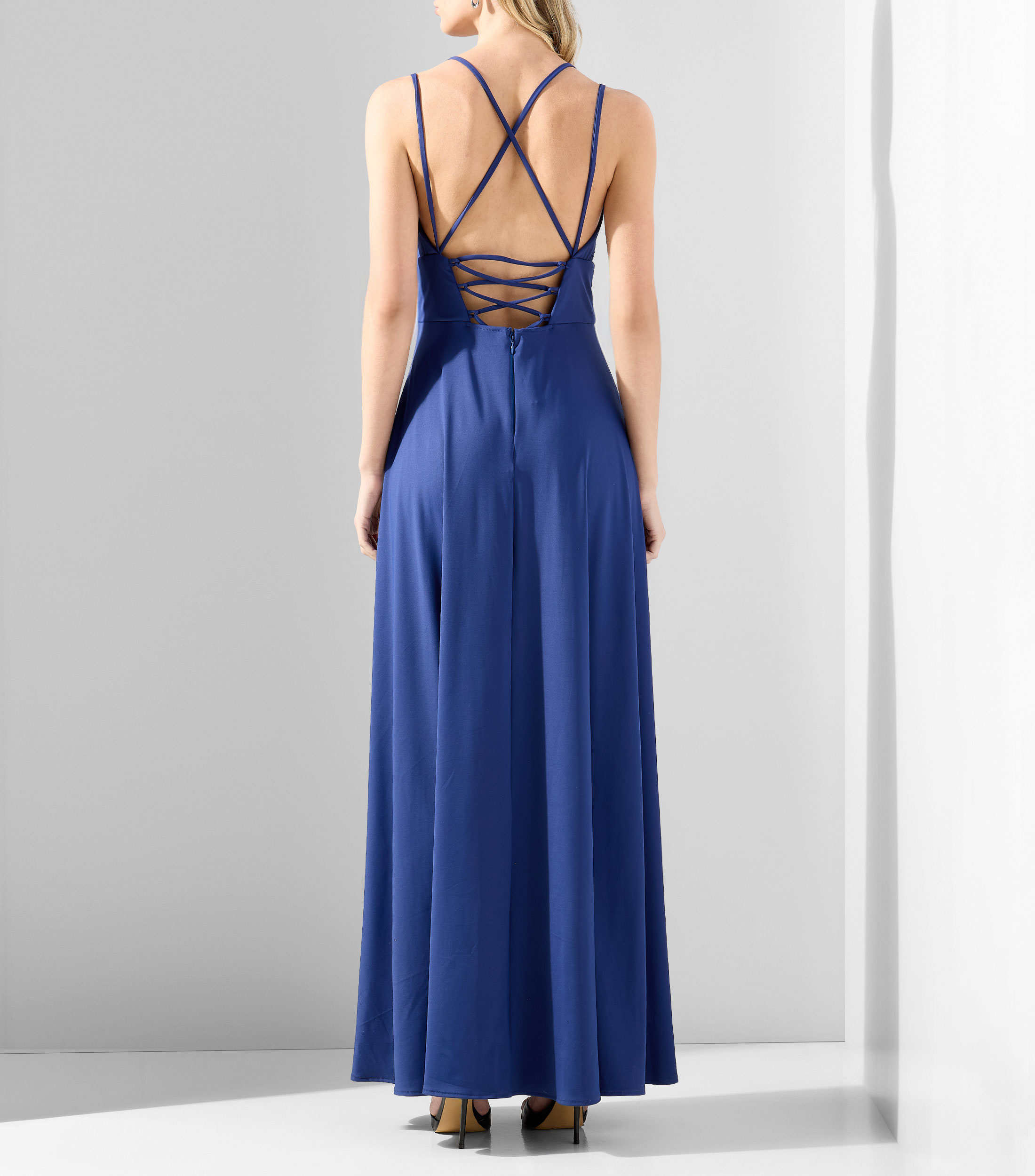 Vestido de fiesta largo liso Mujer